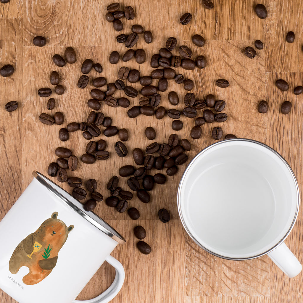 Camping Emaille Tasse Konfirmation-Bär Campingtasse, Trinkbecher, Metalltasse, Outdoor Tasse, Emaille Trinkbecher, Blechtasse Outdoor, Emaille Campingbecher, Edelstahl Trinkbecher, Metalltasse für Camping, Kaffee Blechtasse, Camping Tasse Metall, Bär, Teddy, Teddybär, Konfirmation, Kirche, evangelisch, Gottesdienst