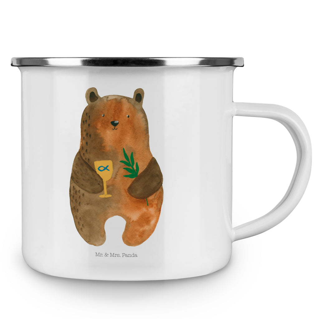 Camping Emaille Tasse Konfirmation-Bär Campingtasse, Trinkbecher, Metalltasse, Outdoor Tasse, Emaille Trinkbecher, Blechtasse Outdoor, Emaille Campingbecher, Edelstahl Trinkbecher, Metalltasse für Camping, Kaffee Blechtasse, Camping Tasse Metall, Bär, Teddy, Teddybär, Konfirmation, Kirche, evangelisch, Gottesdienst