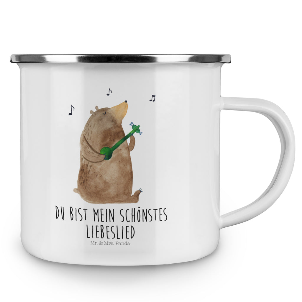Camping Emaille Tasse Bär Lied Campingtasse, Trinkbecher, Metalltasse, Outdoor Tasse, Emaille Trinkbecher, Blechtasse Outdoor, Emaille Campingbecher, Edelstahl Trinkbecher, Metalltasse für Camping, Kaffee Blechtasse, Camping Tasse Metall, Bär, Teddy, Teddybär, Bärchen, Bear, Liebeslied, Lied, Song, Valentinstag, Valentine, Geschenk, Partner, Liebe, Freundin, Frau, Herz, Spruch
