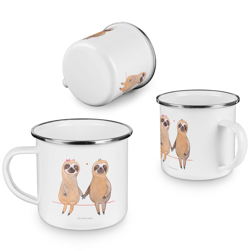 Camping Emaille Tasse Faultier Pärchen Campingtasse, Trinkbecher, Metalltasse, Outdoor Tasse, Emaille Trinkbecher, Blechtasse Outdoor, Emaille Campingbecher, Edelstahl Trinkbecher, Metalltasse für Camping, Kaffee Blechtasse, Camping Tasse Metall, Faultier, Faultier Geschenk, Faultier Deko, Faultiere, faul, Lieblingstier, Liebe, Liebespaar, Faultierliebe, Faultierpärchen, verliebt, verlobt, gemeinsam, relaxen, Pärchen, Beziehung, Langsamkeit