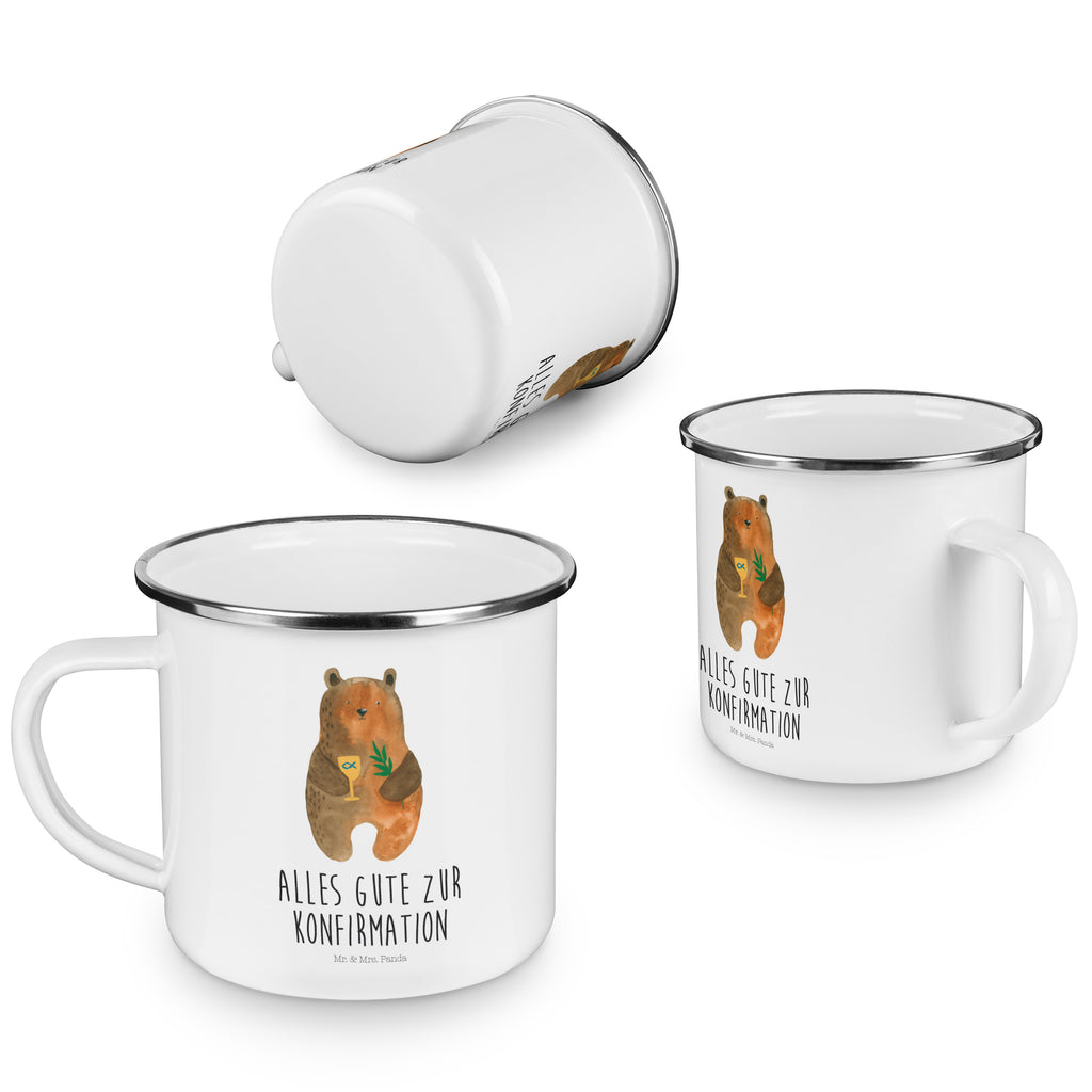 Camping Emaille Tasse Konfirmation-Bär Campingtasse, Trinkbecher, Metalltasse, Outdoor Tasse, Emaille Trinkbecher, Blechtasse Outdoor, Emaille Campingbecher, Edelstahl Trinkbecher, Metalltasse für Camping, Kaffee Blechtasse, Camping Tasse Metall, Bär, Teddy, Teddybär, Konfirmation, Kirche, evangelisch, Gottesdienst