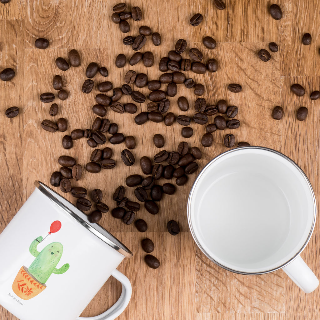 Camping Emaille Tasse Kaktus Luftballon Campingtasse, Trinkbecher, Metalltasse, Outdoor Tasse, Emaille Trinkbecher, Blechtasse Outdoor, Emaille Campingbecher, Edelstahl Trinkbecher, Metalltasse für Camping, Kaffee Blechtasse, Camping Tasse Metall, Kaktus, Kakteen, Luftballon, Neustart, Freude, Büro, Stress, Büroalltag, Freundin, Freund, Ausbildung, Prüfung