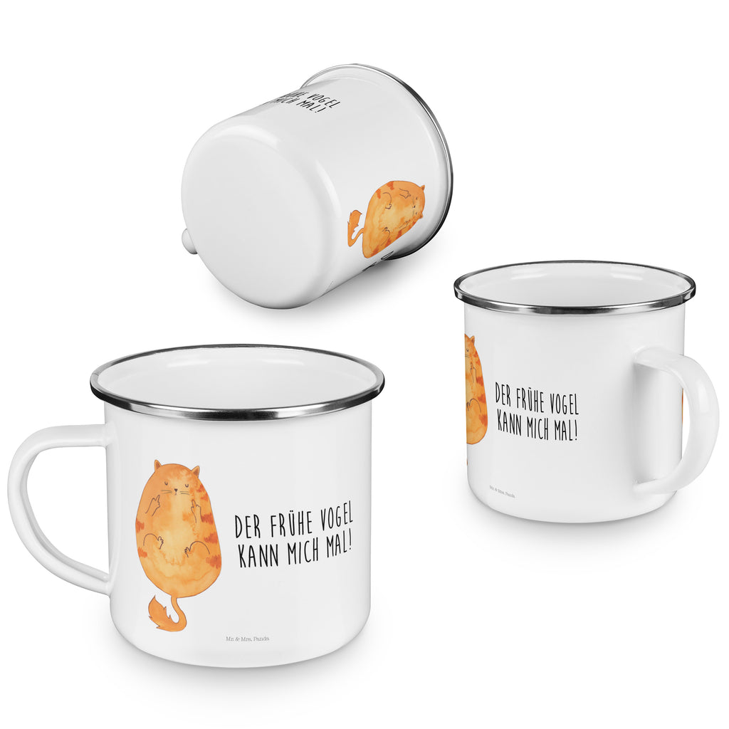 Camping Emaille Tasse Katze Frühaufsteher Campingtasse, Trinkbecher, Metalltasse, Outdoor Tasse, Emaille Trinkbecher, Blechtasse Outdoor, Emaille Campingbecher, Edelstahl Trinkbecher, Metalltasse für Camping, Kaffee Blechtasse, Camping Tasse Metall, Katze, Katzenmotiv, Katzenfan, Katzendeko, Katzenfreund, Katzenliebhaber, Katzenprodukte, Katzenartikel, Katzenaccessoires, Katzensouvenirs, Katzenliebhaberprodukte, Katzenmotive, Der frühe Vogel kann mich mal, Morgenmuffel, Frühaufsteher, Kaffee, Katzen, Kater, Mietze