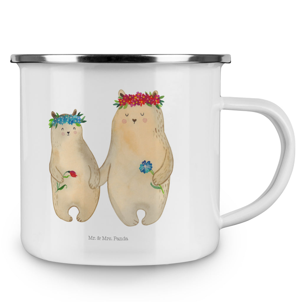 Camping Emaille Tasse Bären mit Blumenkranz Campingtasse, Trinkbecher, Metalltasse, Outdoor Tasse, Emaille Trinkbecher, Blechtasse Outdoor, Emaille Campingbecher, Edelstahl Trinkbecher, Metalltasse für Camping, Kaffee Blechtasse, Camping Tasse Metall, Familie, Vatertag, Muttertag, Bruder, Schwester, Mama, Papa, Oma, Opa, Bär, Bären, Mutter, Mutti, Mami, Lieblingsmensch, Lieblingsmama, beste Mutter, weltbeste Mama, Geschenk Mama. Muttertag, Tochter, Kind, Kinder, Töchter, Family, Vorbild