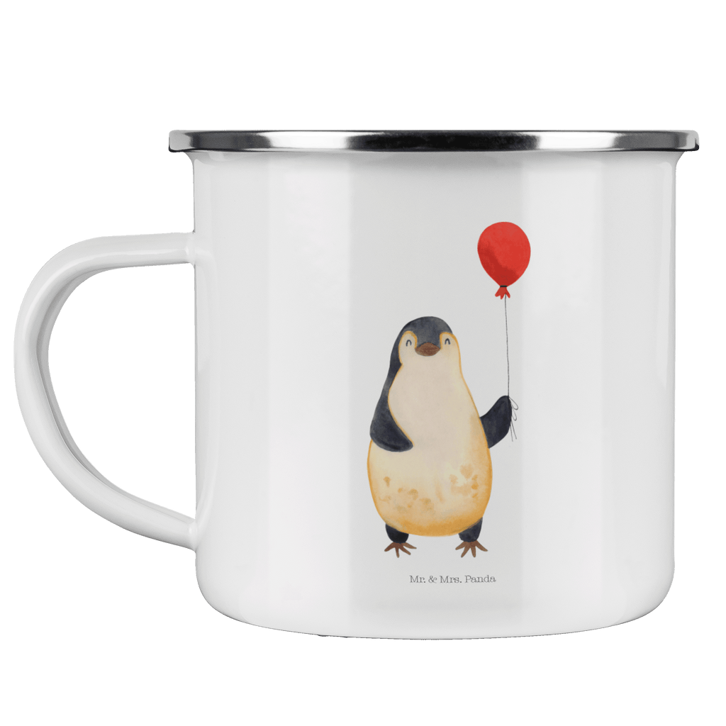 Camping Emaille Tasse Pinguin Luftballon Campingtasse, Trinkbecher, Metalltasse, Outdoor Tasse, Emaille Trinkbecher, Blechtasse Outdoor, Emaille Campingbecher, Edelstahl Trinkbecher, Metalltasse für Camping, Kaffee Blechtasse, Camping Tasse Metall, Pinguin, Pinguine, Luftballon, Tagträume, Lebenslust, Geschenk Freundin, Geschenkidee, beste Freundin, Motivation, Neustart, neues Leben, Liebe, Glück