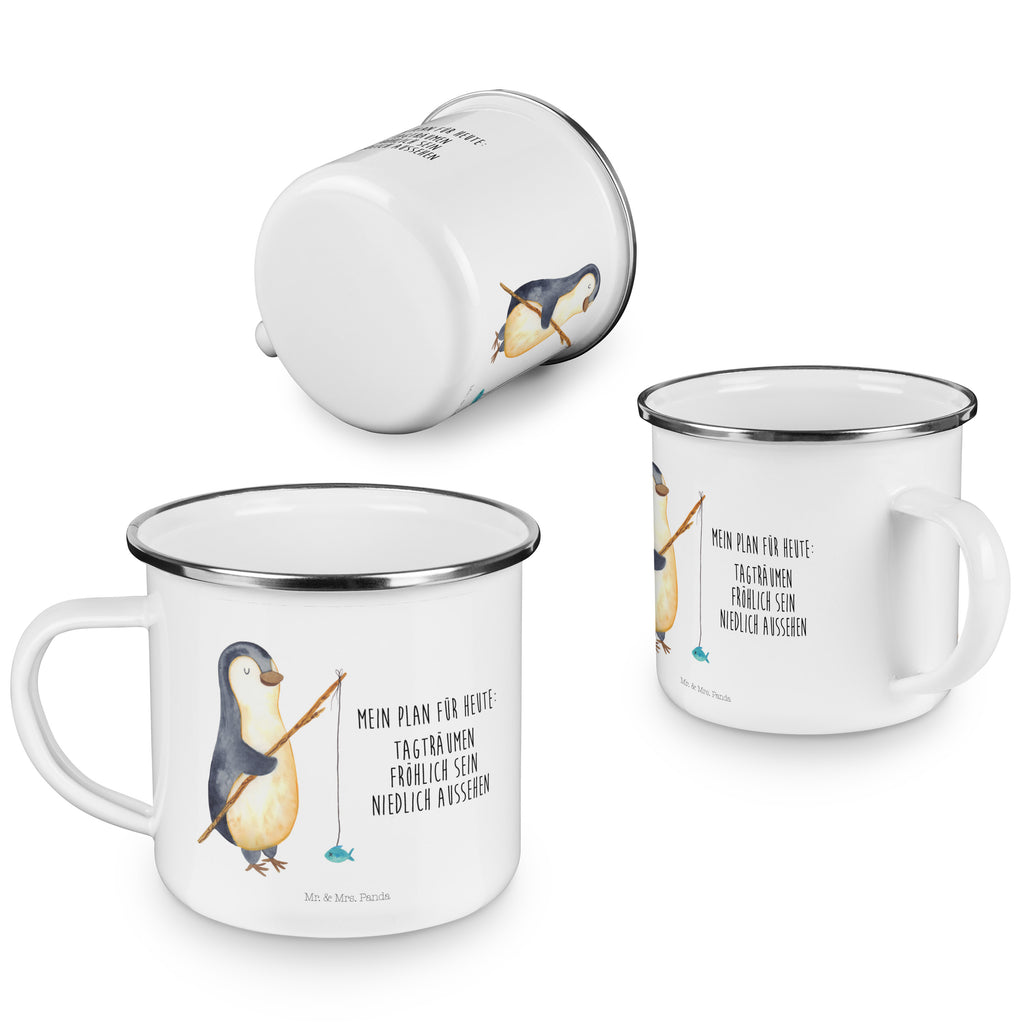 Camping Emaille Tasse Pinguin Angler Campingtasse, Trinkbecher, Metalltasse, Outdoor Tasse, Emaille Trinkbecher, Blechtasse Outdoor, Emaille Campingbecher, Edelstahl Trinkbecher, Metalltasse für Camping, Kaffee Blechtasse, Camping Tasse Metall, Pinguin, Pinguine, Angeln, Angler, Tagträume, Hobby, Plan, Planer, Tagesplan, Neustart, Motivation, Geschenk, Freundinnen, Geschenkidee, Urlaub, Wochenende
