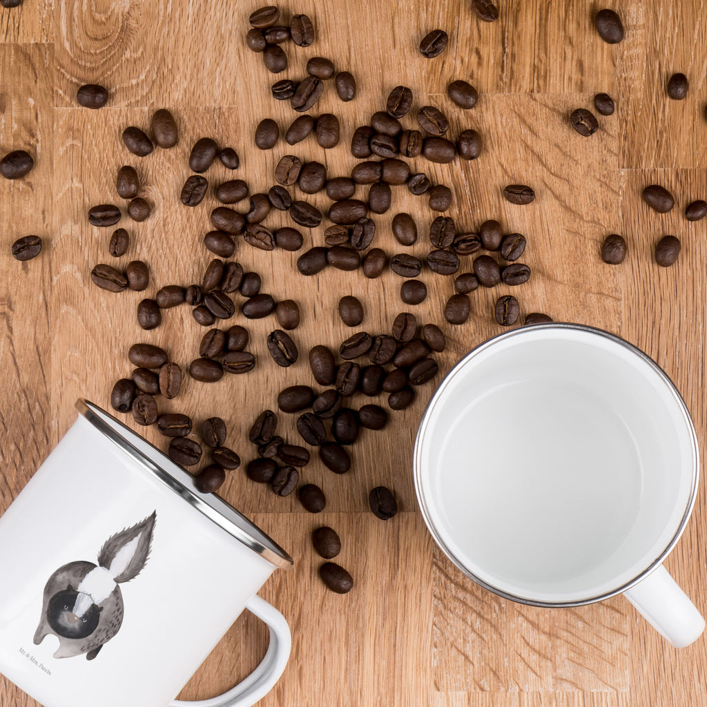 Camping Emaille Tasse Stinktier Angriff Campingtasse, Trinkbecher, Metalltasse, Outdoor Tasse, Emaille Trinkbecher, Blechtasse Outdoor, Emaille Campingbecher, Edelstahl Trinkbecher, Metalltasse für Camping, Kaffee Blechtasse, Camping Tasse Metall, Stinktier, Skunk, Wildtier, Raubtier, Stinker, Stinki, wütend, Drohung