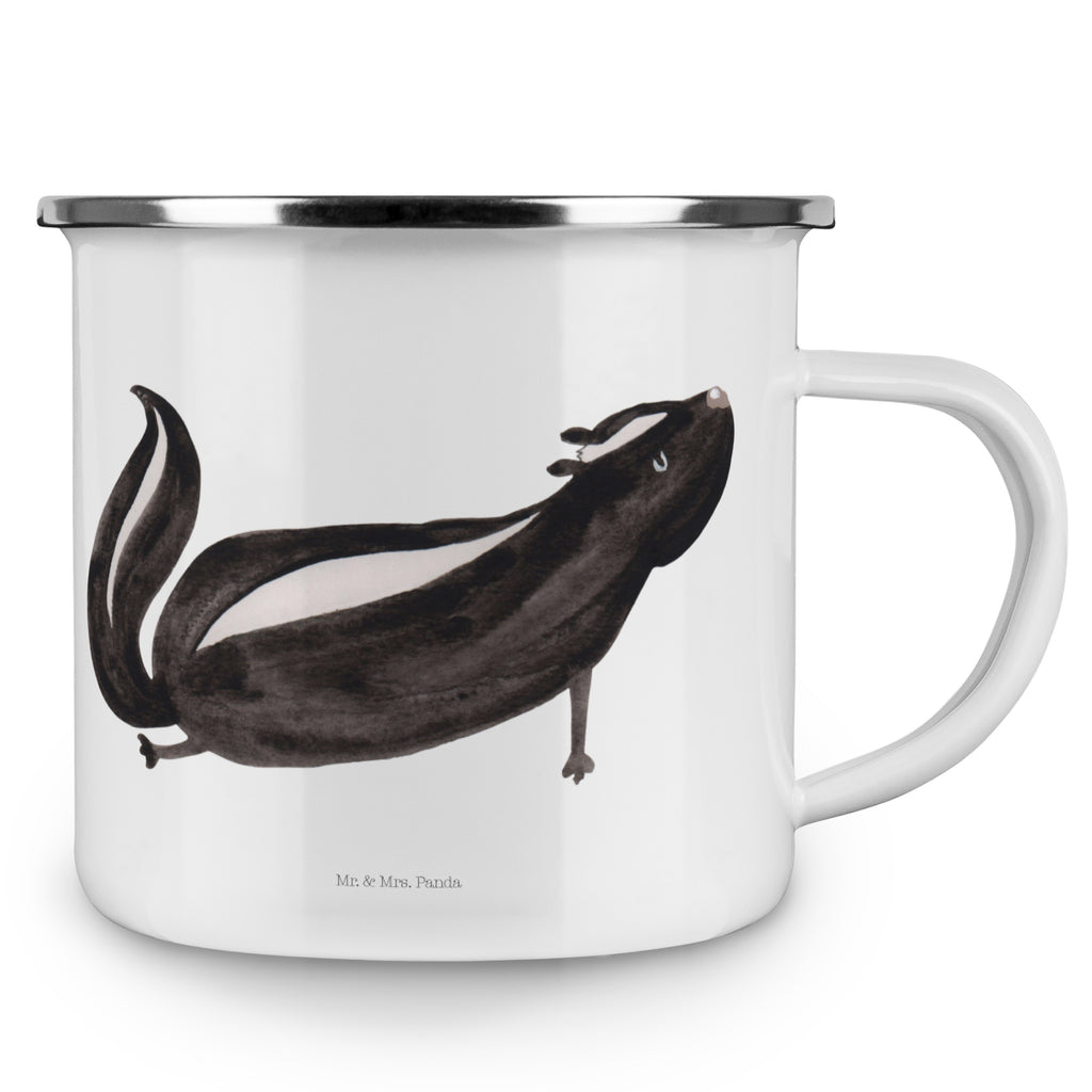 Camping Emaille Tasse Stinktier Yoga Campingtasse, Trinkbecher, Metalltasse, Outdoor Tasse, Emaille Trinkbecher, Blechtasse Outdoor, Emaille Campingbecher, Edelstahl Trinkbecher, Metalltasse für Camping, Kaffee Blechtasse, Camping Tasse Metall, Stinktier, Skunk, Wildtier, Raubtier, Stinker, Stinki, Yoga, Namaste, Lebe, Liebe, Lache