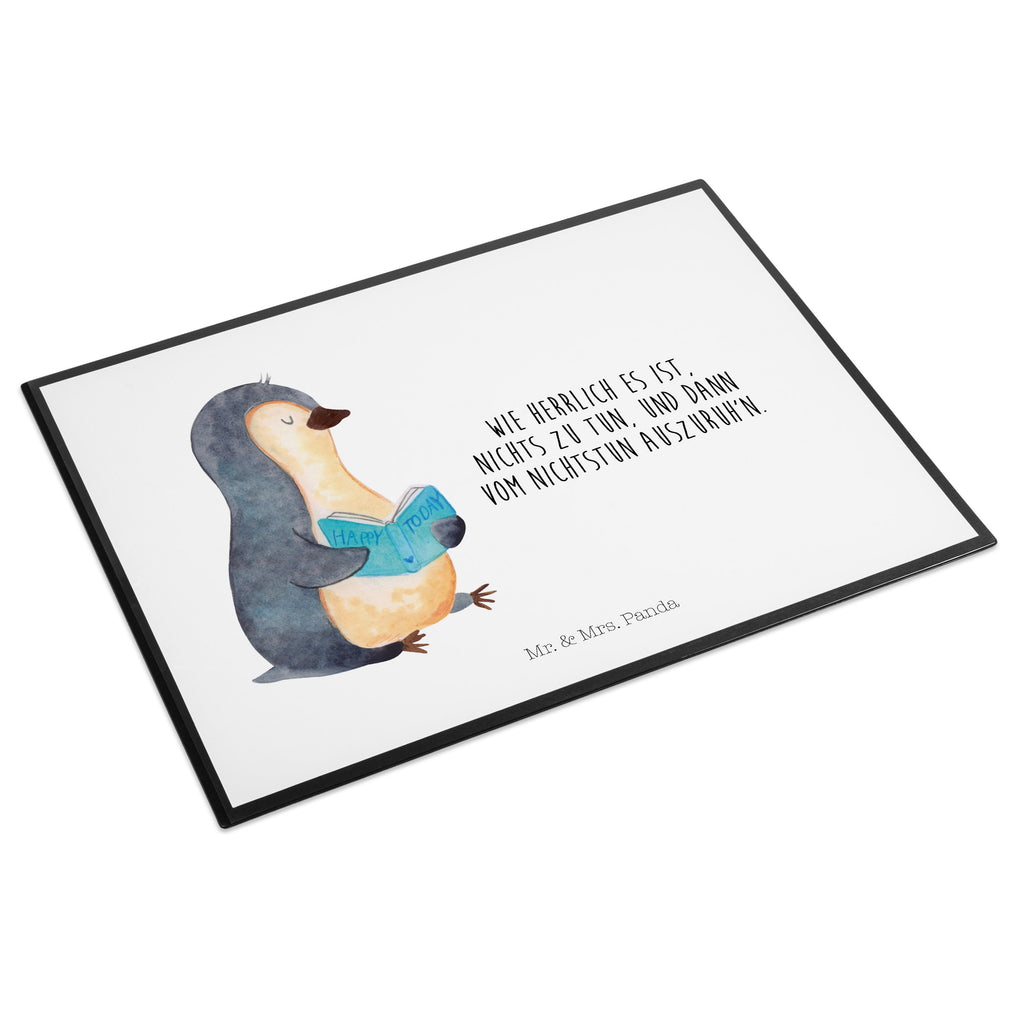 Schreibtischunterlage Pinguin Buch Schreibunterlage, Schreibtischauflage, Bürobedarf, Büroartikel, Schreibwaren, Schreibtisch Unterlagen, Schreibtischunterlage Groß, Pinguin, Pinguine, Buch, Lesen, Bücherwurm, Nichtstun, Faulenzen, Ferien, Urlaub, Freizeit
