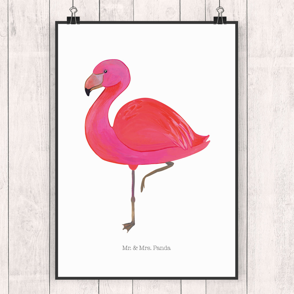 Poster Flamingo classic Poster, Wandposter, Bild, Wanddeko, Küchenposter, Kinderposter, Wanddeko Bild, Raumdekoration, Wanddekoration, Handgemaltes Poster, Mr. & Mrs. Panda Poster, Designposter, Kunstdruck, Posterdruck, Flamingo, Einzigartig, Selbstliebe, Stolz, ich, für mich, Spruch, Freundin, Freundinnen, Außenseiter, Sohn, Tochter, Geschwister