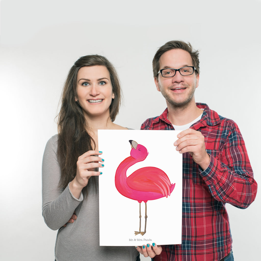 Poster Flamingo stolz Poster, Wandposter, Bild, Wanddeko, Küchenposter, Kinderposter, Wanddeko Bild, Raumdekoration, Wanddekoration, Handgemaltes Poster, Mr. & Mrs. Panda Poster, Designposter, Kunstdruck, Posterdruck, Flamingo, stolz, Freude, Selbstliebe, Selbstakzeptanz, Freundin, beste Freundin, Tochter, Mama, Schwester
