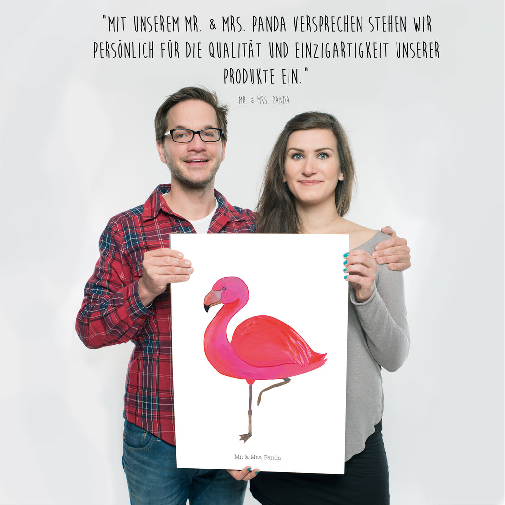 Poster Flamingo classic Poster, Wandposter, Bild, Wanddeko, Küchenposter, Kinderposter, Wanddeko Bild, Raumdekoration, Wanddekoration, Handgemaltes Poster, Mr. & Mrs. Panda Poster, Designposter, Kunstdruck, Posterdruck, Flamingo, Einzigartig, Selbstliebe, Stolz, ich, für mich, Spruch, Freundin, Freundinnen, Außenseiter, Sohn, Tochter, Geschwister