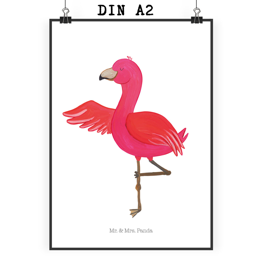 Poster Flamingo Yoga Poster, Wandposter, Bild, Wanddeko, Küchenposter, Kinderposter, Wanddeko Bild, Raumdekoration, Wanddekoration, Handgemaltes Poster, Mr. & Mrs. Panda Poster, Designposter, Kunstdruck, Posterdruck, Flamingo, Vogel, Yoga, Namaste, Achtsamkeit, Yoga-Übung, Entspannung, Ärger, Aufregen, Tiefenentspannung