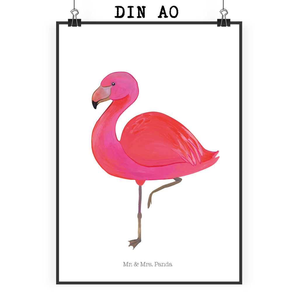 Poster Flamingo classic Poster, Wandposter, Bild, Wanddeko, Küchenposter, Kinderposter, Wanddeko Bild, Raumdekoration, Wanddekoration, Handgemaltes Poster, Mr. & Mrs. Panda Poster, Designposter, Kunstdruck, Posterdruck, Flamingo, Einzigartig, Selbstliebe, Stolz, ich, für mich, Spruch, Freundin, Freundinnen, Außenseiter, Sohn, Tochter, Geschwister