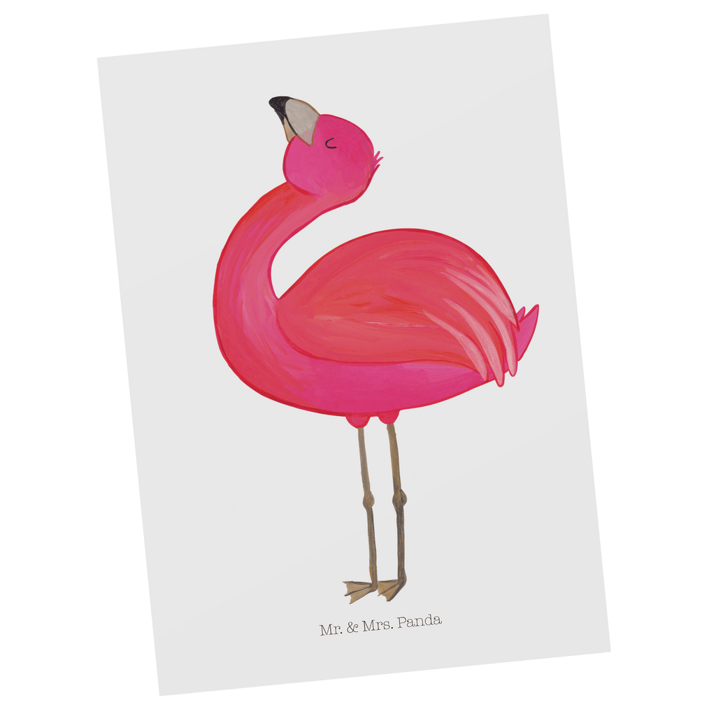Postkarte Flamingo stolz Geschenkkarte, Grußkarte, Karte, Einladung, Ansichtskarte, Geburtstagskarte, Einladungskarte, Flamingo, stolz, Freude, Selbstliebe, Selbstakzeptanz, Freundin, beste Freundin, Tochter, Mama, Schwester