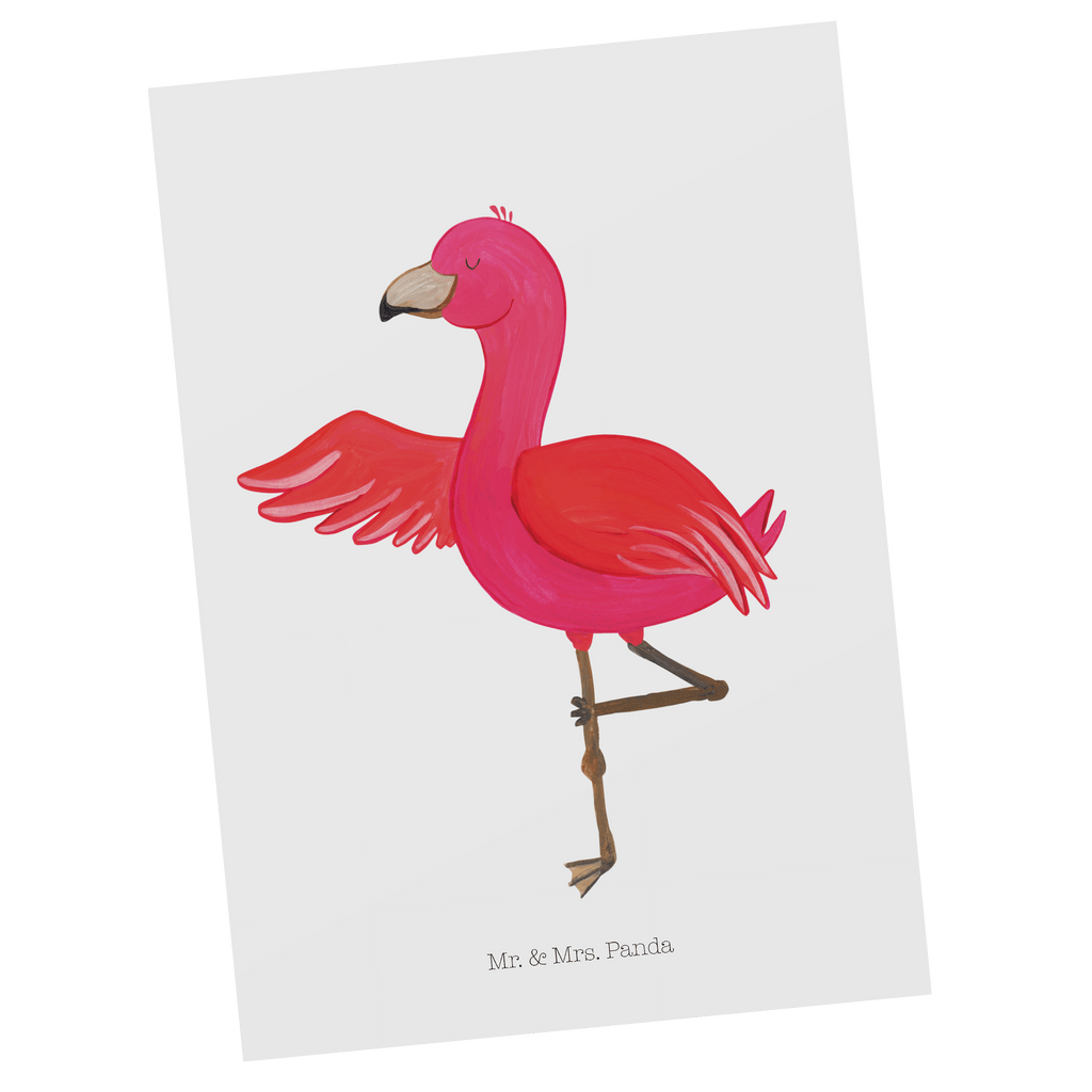 Postkarte Flamingo Yoga Geschenkkarte, Grußkarte, Karte, Einladung, Ansichtskarte, Geburtstagskarte, Einladungskarte, Dankeskarte, Flamingo, Vogel, Yoga, Namaste, Achtsamkeit, Yoga-Übung, Entspannung, Ärger, Aufregen, Tiefenentspannung