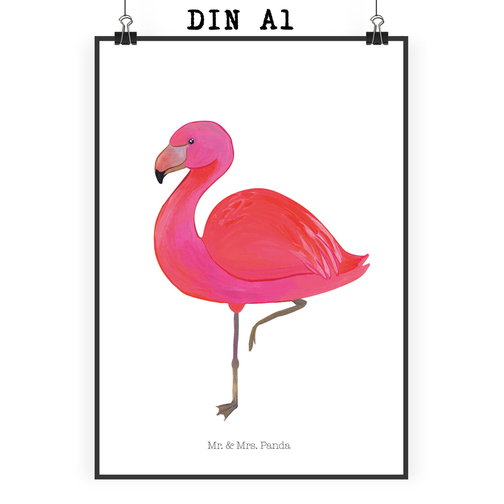 Poster Flamingo classic Poster, Wandposter, Bild, Wanddeko, Küchenposter, Kinderposter, Wanddeko Bild, Raumdekoration, Wanddekoration, Handgemaltes Poster, Mr. & Mrs. Panda Poster, Designposter, Kunstdruck, Posterdruck, Flamingo, Einzigartig, Selbstliebe, Stolz, ich, für mich, Spruch, Freundin, Freundinnen, Außenseiter, Sohn, Tochter, Geschwister