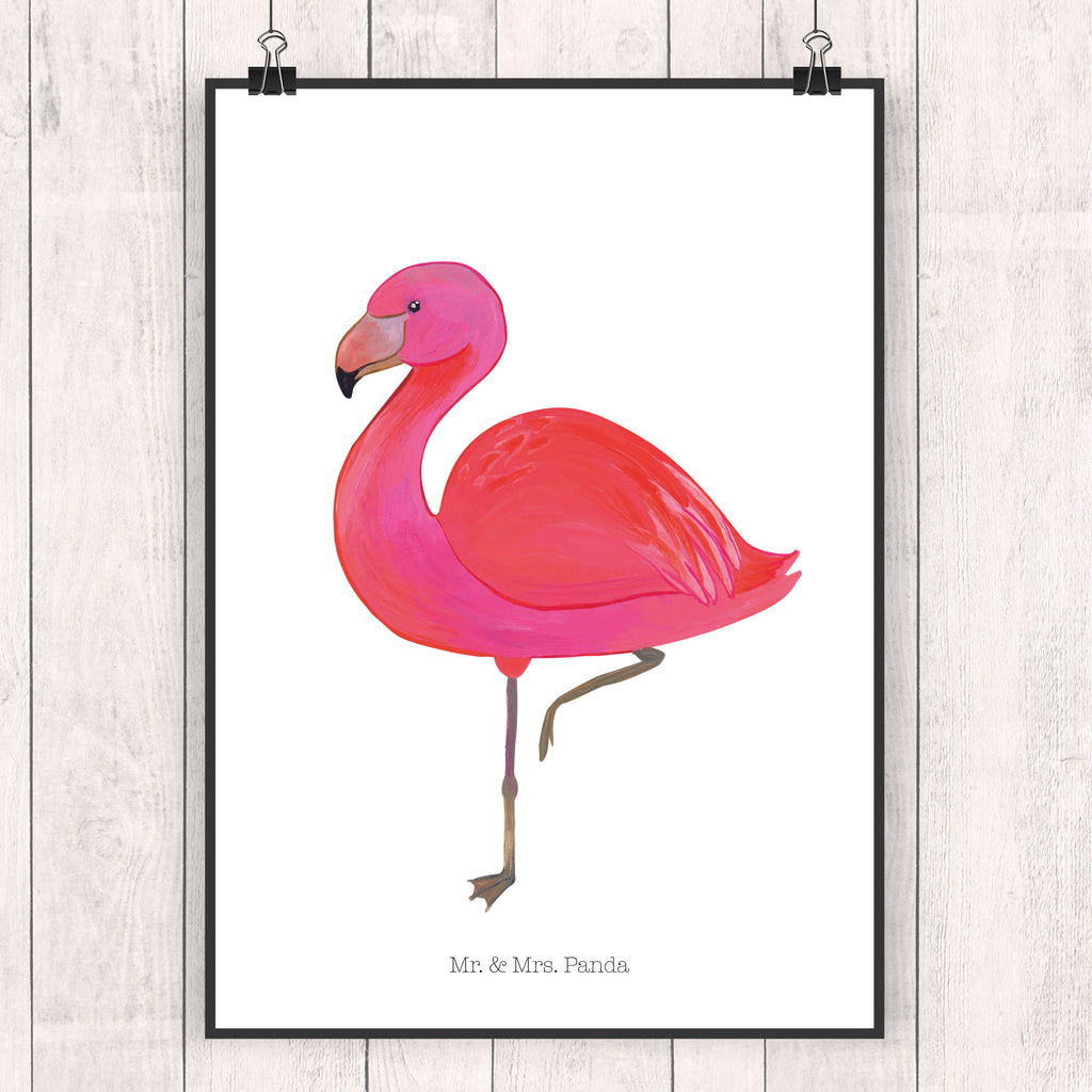 Poster Flamingo classic Poster, Wandposter, Bild, Wanddeko, Küchenposter, Kinderposter, Wanddeko Bild, Raumdekoration, Wanddekoration, Handgemaltes Poster, Mr. & Mrs. Panda Poster, Designposter, Kunstdruck, Posterdruck, Flamingo, Einzigartig, Selbstliebe, Stolz, ich, für mich, Spruch, Freundin, Freundinnen, Außenseiter, Sohn, Tochter, Geschwister