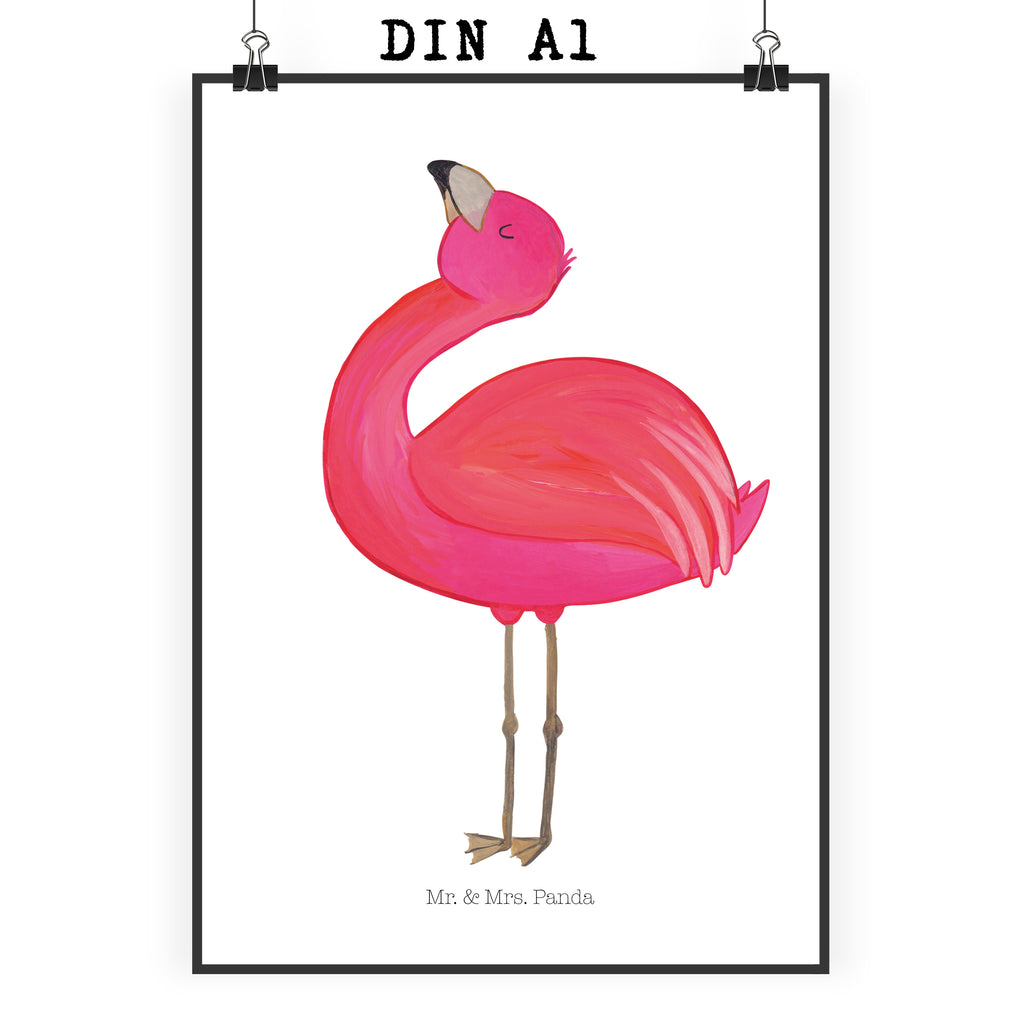 Poster Flamingo stolz Poster, Wandposter, Bild, Wanddeko, Küchenposter, Kinderposter, Wanddeko Bild, Raumdekoration, Wanddekoration, Handgemaltes Poster, Mr. & Mrs. Panda Poster, Designposter, Kunstdruck, Posterdruck, Flamingo, stolz, Freude, Selbstliebe, Selbstakzeptanz, Freundin, beste Freundin, Tochter, Mama, Schwester