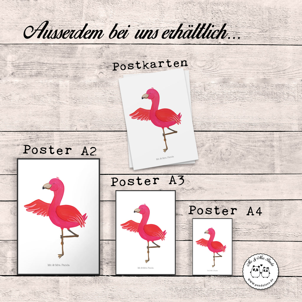 Poster Flamingo Yoga Poster, Wandposter, Bild, Wanddeko, Küchenposter, Kinderposter, Wanddeko Bild, Raumdekoration, Wanddekoration, Handgemaltes Poster, Mr. & Mrs. Panda Poster, Designposter, Kunstdruck, Posterdruck, Flamingo, Vogel, Yoga, Namaste, Achtsamkeit, Yoga-Übung, Entspannung, Ärger, Aufregen, Tiefenentspannung