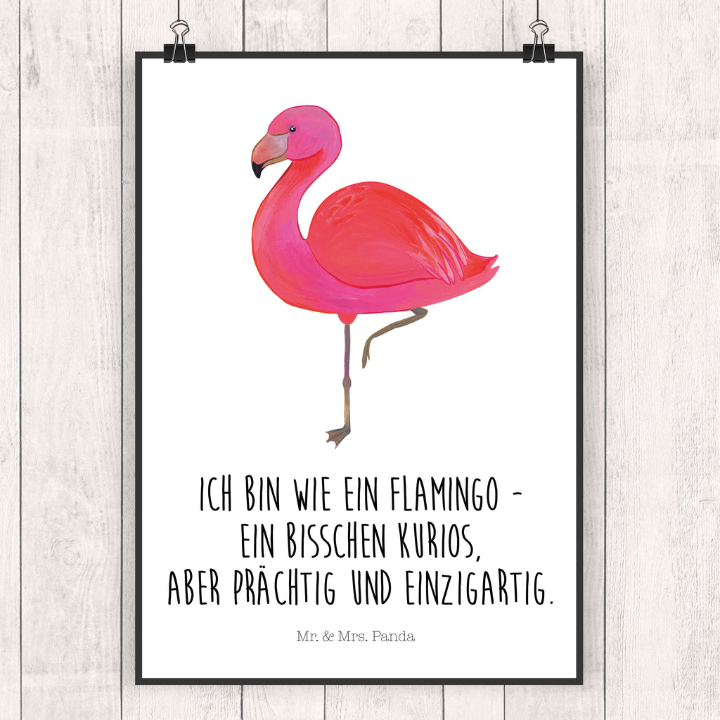 Poster Flamingo classic Poster, Wandposter, Bild, Wanddeko, Küchenposter, Kinderposter, Wanddeko Bild, Raumdekoration, Wanddekoration, Handgemaltes Poster, Mr. & Mrs. Panda Poster, Designposter, Kunstdruck, Posterdruck, Flamingo, Einzigartig, Selbstliebe, Stolz, ich, für mich, Spruch, Freundin, Freundinnen, Außenseiter, Sohn, Tochter, Geschwister