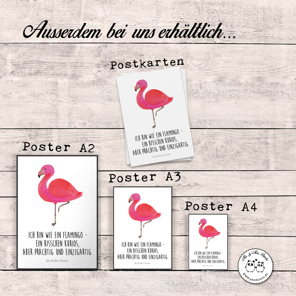 Poster Flamingo classic Poster, Wandposter, Bild, Wanddeko, Küchenposter, Kinderposter, Wanddeko Bild, Raumdekoration, Wanddekoration, Handgemaltes Poster, Mr. & Mrs. Panda Poster, Designposter, Kunstdruck, Posterdruck, Flamingo, Einzigartig, Selbstliebe, Stolz, ich, für mich, Spruch, Freundin, Freundinnen, Außenseiter, Sohn, Tochter, Geschwister
