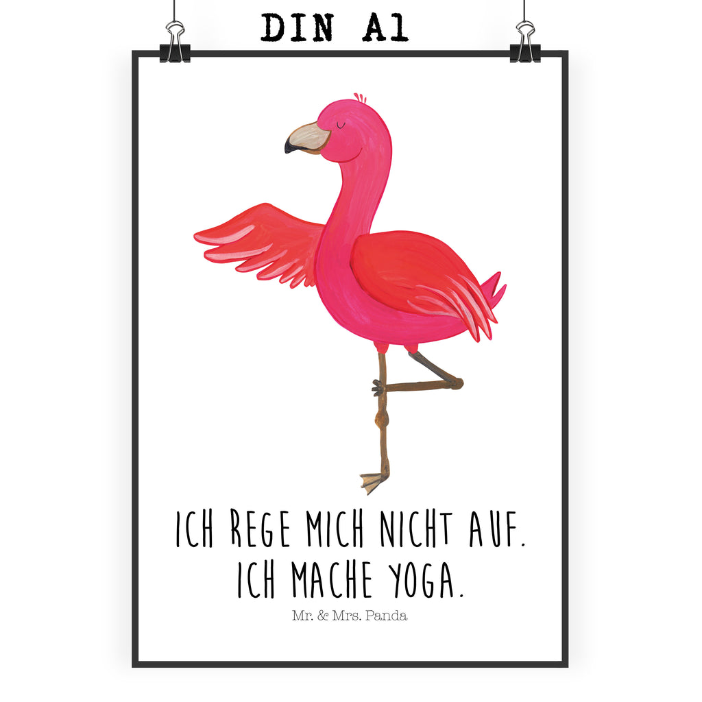 Poster Flamingo Yoga Poster, Wandposter, Bild, Wanddeko, Küchenposter, Kinderposter, Wanddeko Bild, Raumdekoration, Wanddekoration, Handgemaltes Poster, Mr. & Mrs. Panda Poster, Designposter, Kunstdruck, Posterdruck, Flamingo, Vogel, Yoga, Namaste, Achtsamkeit, Yoga-Übung, Entspannung, Ärger, Aufregen, Tiefenentspannung