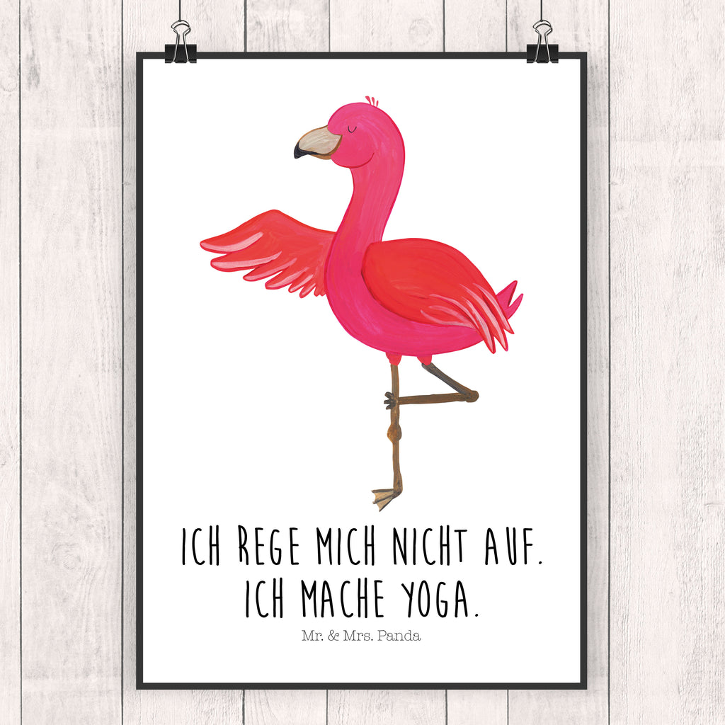 Poster Flamingo Yoga Poster, Wandposter, Bild, Wanddeko, Küchenposter, Kinderposter, Wanddeko Bild, Raumdekoration, Wanddekoration, Handgemaltes Poster, Mr. & Mrs. Panda Poster, Designposter, Kunstdruck, Posterdruck, Flamingo, Vogel, Yoga, Namaste, Achtsamkeit, Yoga-Übung, Entspannung, Ärger, Aufregen, Tiefenentspannung