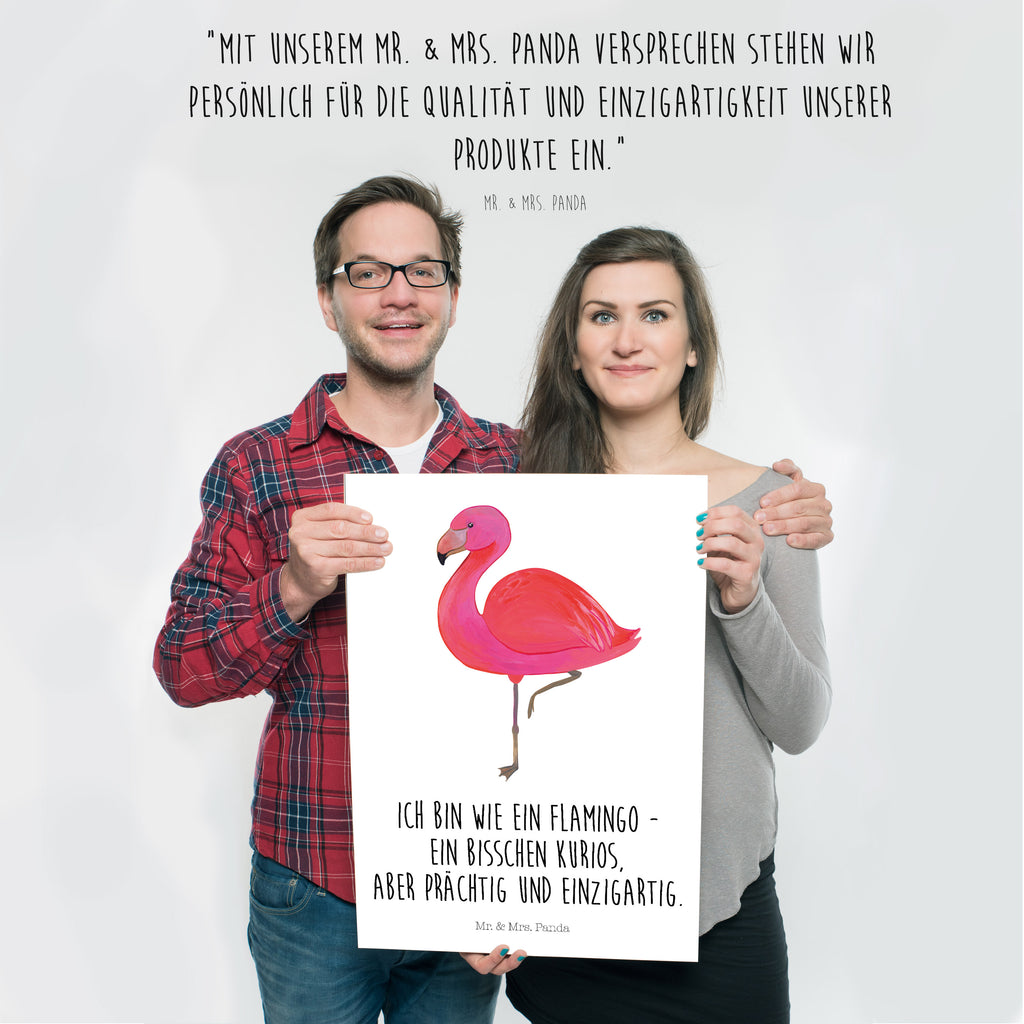 Poster Flamingo classic Poster, Wandposter, Bild, Wanddeko, Küchenposter, Kinderposter, Wanddeko Bild, Raumdekoration, Wanddekoration, Handgemaltes Poster, Mr. & Mrs. Panda Poster, Designposter, Kunstdruck, Posterdruck, Flamingo, Einzigartig, Selbstliebe, Stolz, ich, für mich, Spruch, Freundin, Freundinnen, Außenseiter, Sohn, Tochter, Geschwister