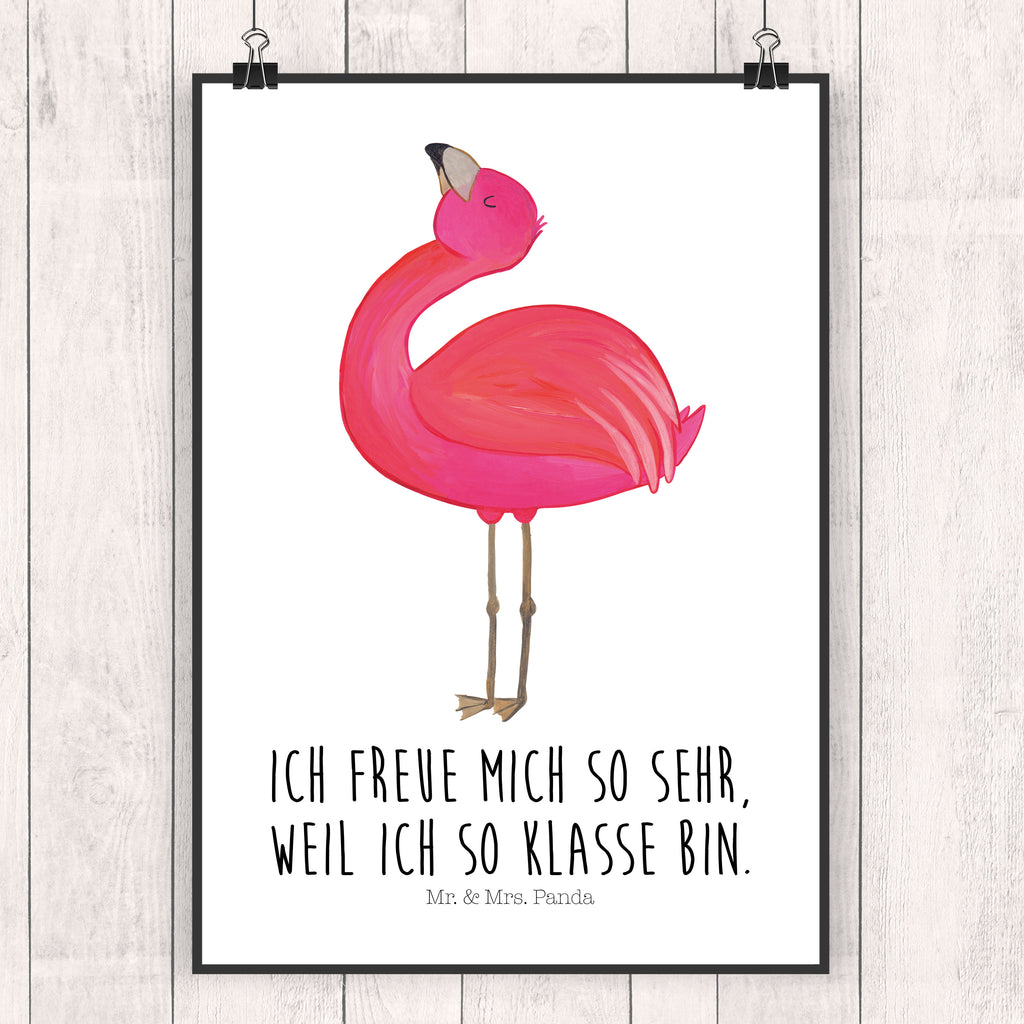 Poster Flamingo stolz Poster, Wandposter, Bild, Wanddeko, Küchenposter, Kinderposter, Wanddeko Bild, Raumdekoration, Wanddekoration, Handgemaltes Poster, Mr. & Mrs. Panda Poster, Designposter, Kunstdruck, Posterdruck, Flamingo, stolz, Freude, Selbstliebe, Selbstakzeptanz, Freundin, beste Freundin, Tochter, Mama, Schwester
