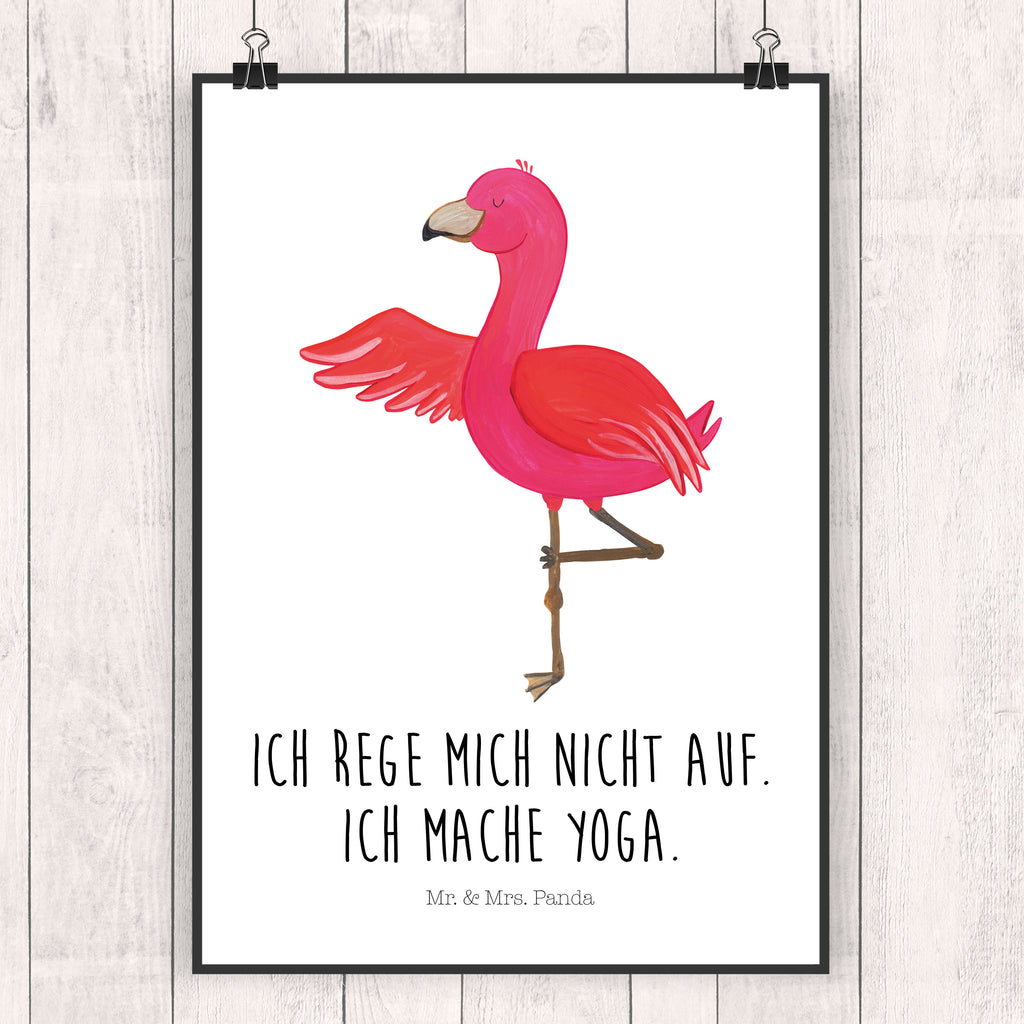 Poster Flamingo Yoga Poster, Wandposter, Bild, Wanddeko, Küchenposter, Kinderposter, Wanddeko Bild, Raumdekoration, Wanddekoration, Handgemaltes Poster, Mr. & Mrs. Panda Poster, Designposter, Kunstdruck, Posterdruck, Flamingo, Vogel, Yoga, Namaste, Achtsamkeit, Yoga-Übung, Entspannung, Ärger, Aufregen, Tiefenentspannung