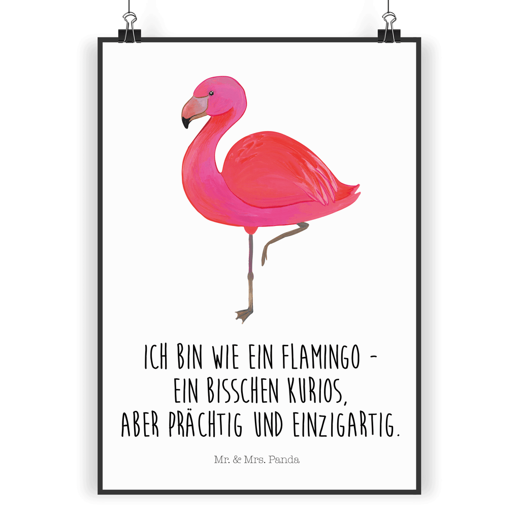 Poster Flamingo classic Poster, Wandposter, Bild, Wanddeko, Küchenposter, Kinderposter, Wanddeko Bild, Raumdekoration, Wanddekoration, Handgemaltes Poster, Mr. & Mrs. Panda Poster, Designposter, Kunstdruck, Posterdruck, Flamingo, Einzigartig, Selbstliebe, Stolz, ich, für mich, Spruch, Freundin, Freundinnen, Außenseiter, Sohn, Tochter, Geschwister