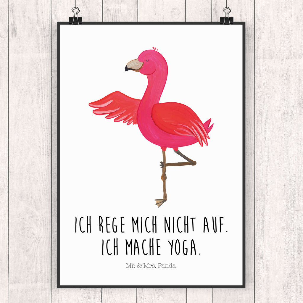 Poster Flamingo Yoga Poster, Wandposter, Bild, Wanddeko, Küchenposter, Kinderposter, Wanddeko Bild, Raumdekoration, Wanddekoration, Handgemaltes Poster, Mr. & Mrs. Panda Poster, Designposter, Kunstdruck, Posterdruck, Flamingo, Vogel, Yoga, Namaste, Achtsamkeit, Yoga-Übung, Entspannung, Ärger, Aufregen, Tiefenentspannung