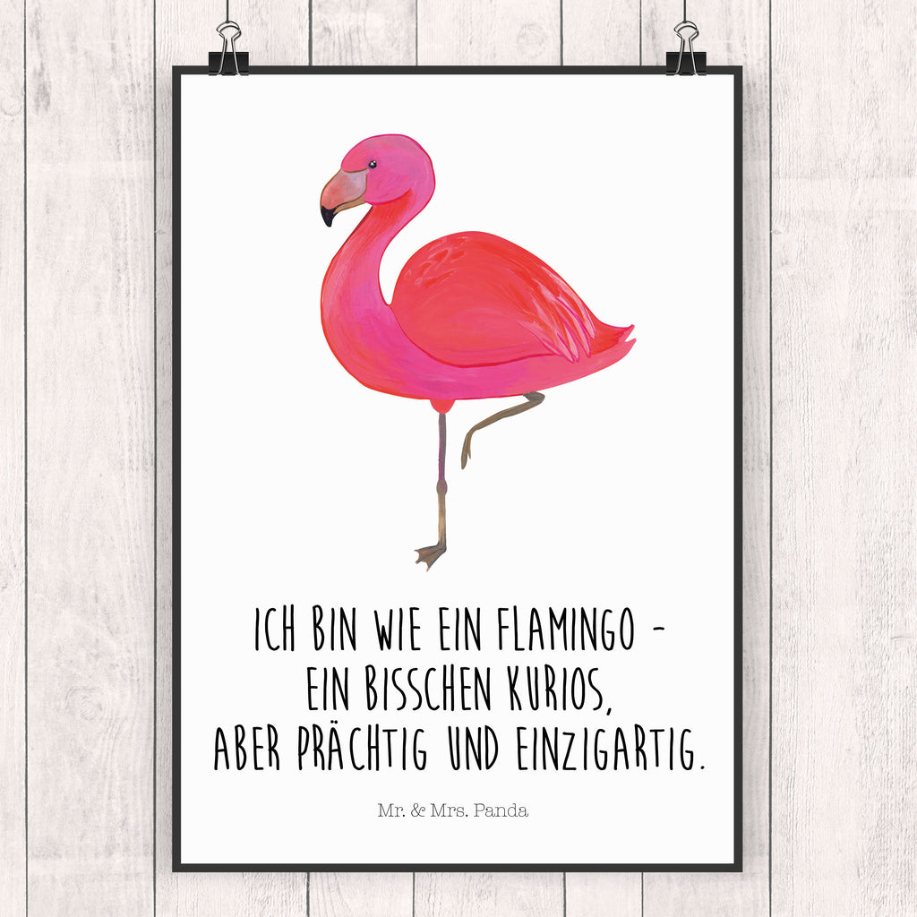 Poster Flamingo classic Poster, Wandposter, Bild, Wanddeko, Küchenposter, Kinderposter, Wanddeko Bild, Raumdekoration, Wanddekoration, Handgemaltes Poster, Mr. & Mrs. Panda Poster, Designposter, Kunstdruck, Posterdruck, Flamingo, Einzigartig, Selbstliebe, Stolz, ich, für mich, Spruch, Freundin, Freundinnen, Außenseiter, Sohn, Tochter, Geschwister