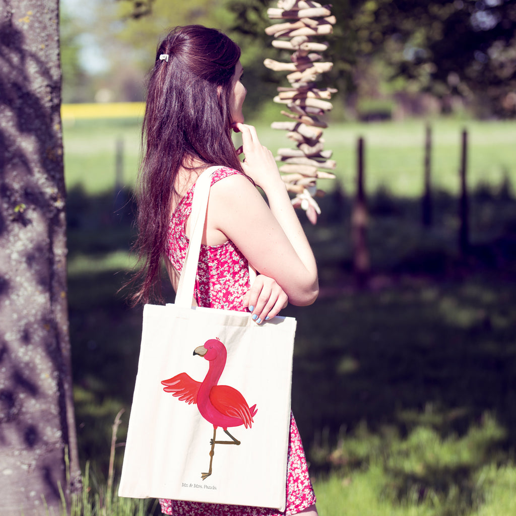 Tragetasche Flamingo Yoga Beuteltasche, Beutel, Einkaufstasche, Jutebeutel, Stoffbeutel, Flamingo, Vogel, Yoga, Namaste, Achtsamkeit, Yoga-Übung, Entspannung, Ärger, Aufregen, Tiefenentspannung