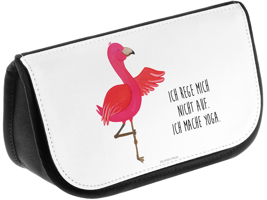Kosmetiktasche Flamingo Yoga Kosmetikbeutel, Kulturtasche, Kulturbeutel, Schminktasche, Make-Up Tasche, Flamingo, Vogel, Yoga, Namaste, Achtsamkeit, Yoga-Übung, Entspannung, Ärger, Aufregen, Tiefenentspannung