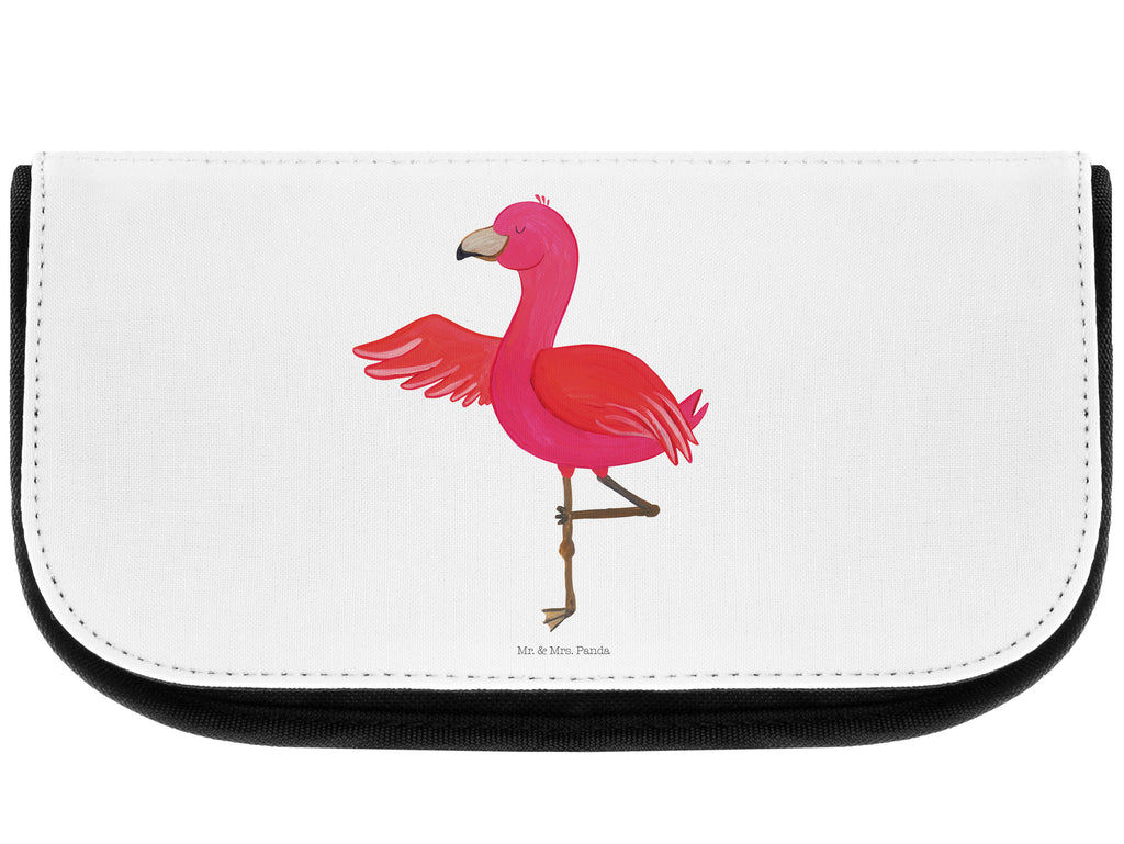 Kosmetiktasche Flamingo Yoga Kosmetikbeutel, Kulturtasche, Kulturbeutel, Schminktasche, Make-Up Tasche, Flamingo, Vogel, Yoga, Namaste, Achtsamkeit, Yoga-Übung, Entspannung, Ärger, Aufregen, Tiefenentspannung