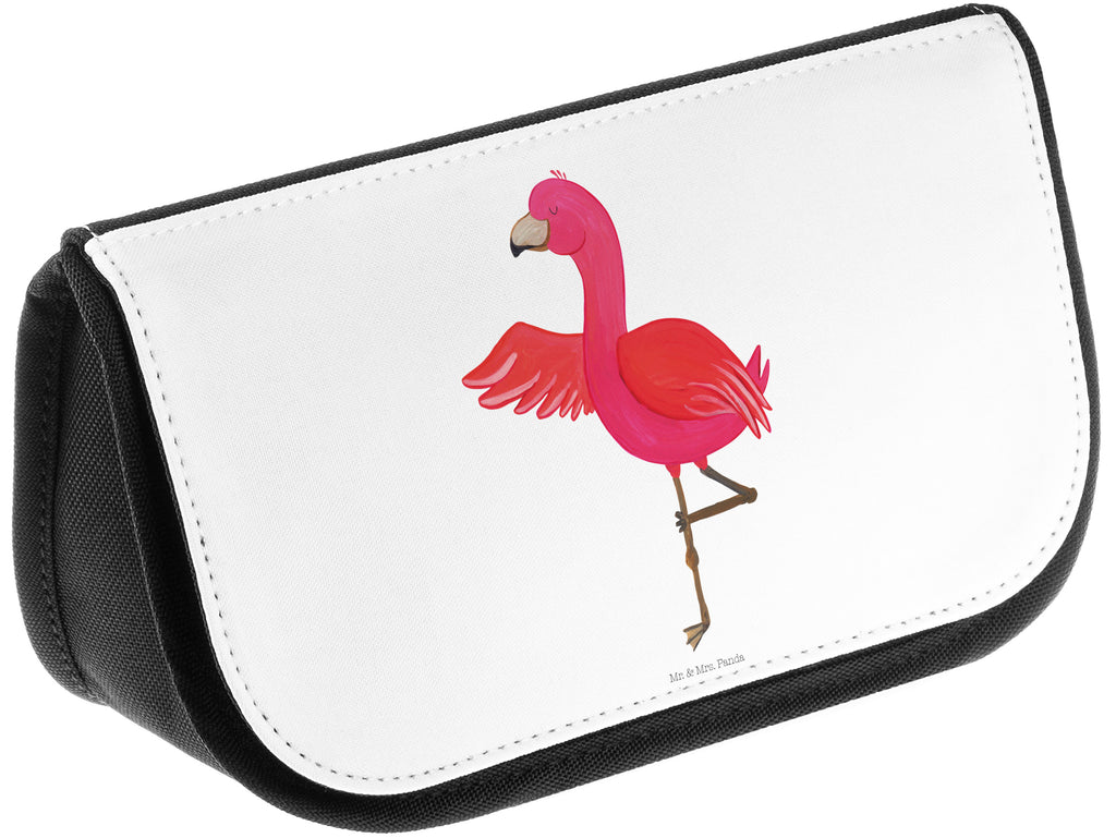 Kosmetiktasche Flamingo Yoga Kosmetikbeutel, Kulturtasche, Kulturbeutel, Schminktasche, Make-Up Tasche, Flamingo, Vogel, Yoga, Namaste, Achtsamkeit, Yoga-Übung, Entspannung, Ärger, Aufregen, Tiefenentspannung