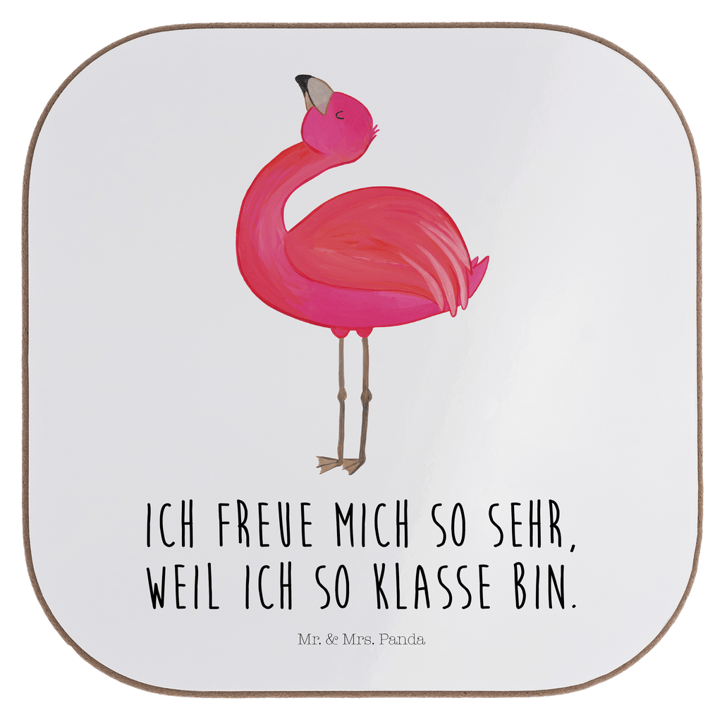 Quadratische Untersetzer Flamingo stolz Bierdeckel, Glasuntersetzer, Untersetzer Gläser, Getränkeuntersetzer, Flamingo, stolz, Freude, Selbstliebe, Selbstakzeptanz, Freundin, beste Freundin, Tochter, Mama, Schwester