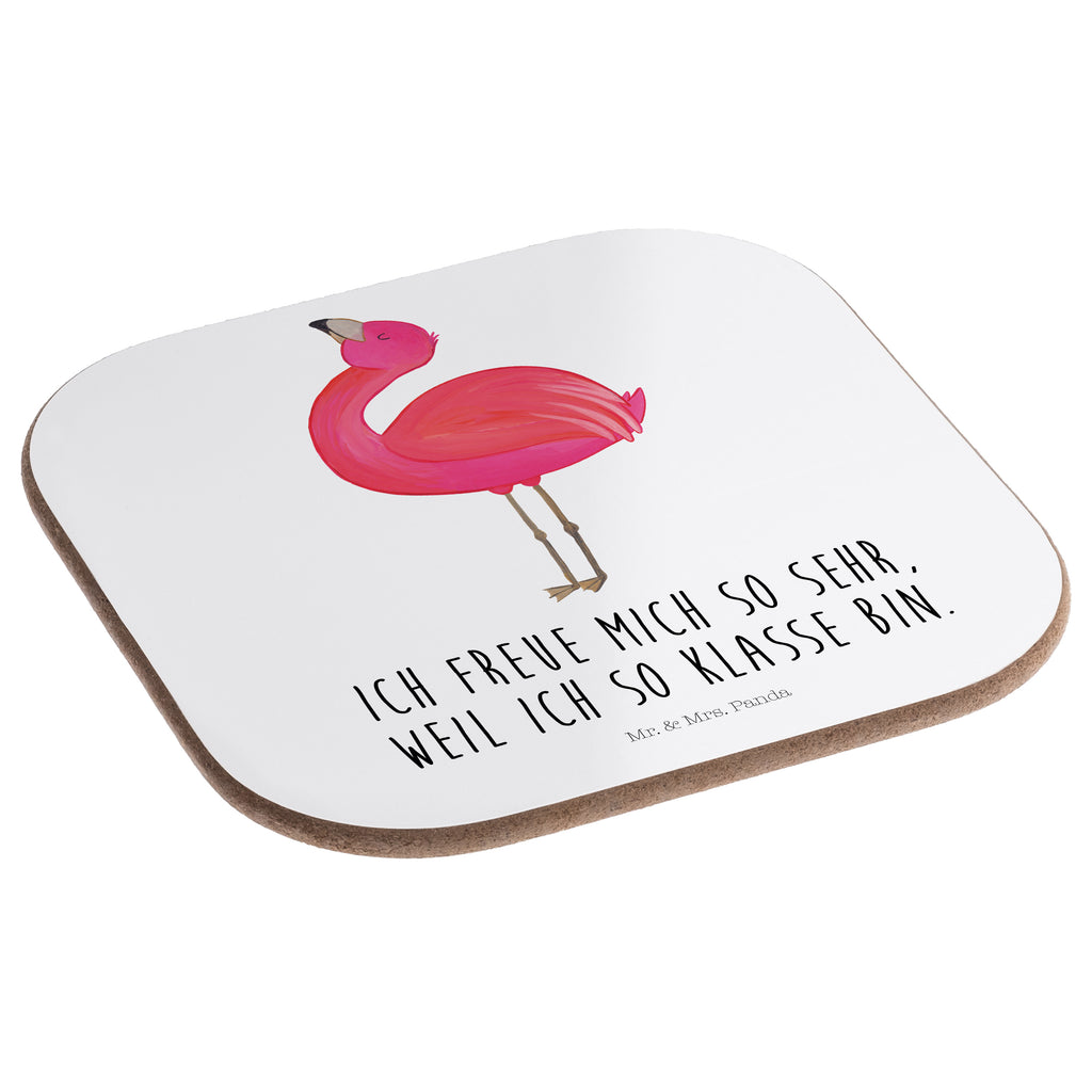 Quadratische Untersetzer Flamingo stolz Bierdeckel, Glasuntersetzer, Untersetzer Gläser, Getränkeuntersetzer, Flamingo, stolz, Freude, Selbstliebe, Selbstakzeptanz, Freundin, beste Freundin, Tochter, Mama, Schwester