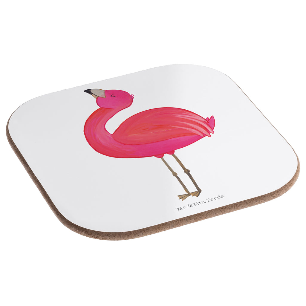 Quadratische Untersetzer Flamingo stolz Bierdeckel, Glasuntersetzer, Untersetzer Gläser, Getränkeuntersetzer, Flamingo, stolz, Freude, Selbstliebe, Selbstakzeptanz, Freundin, beste Freundin, Tochter, Mama, Schwester