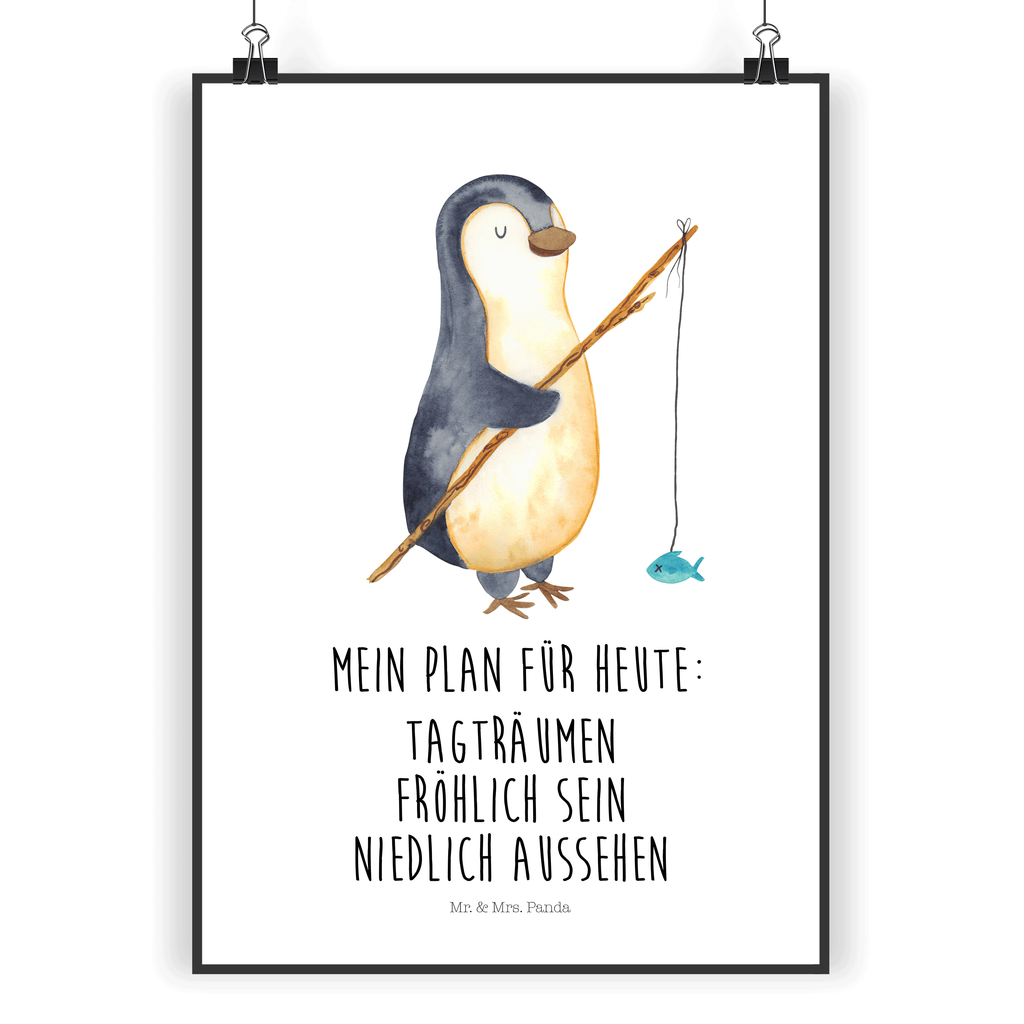 Poster Pinguin Angler Poster, Wandposter, Bild, Wanddeko, Küchenposter, Kinderposter, Wanddeko Bild, Raumdekoration, Wanddekoration, Handgemaltes Poster, Mr. & Mrs. Panda Poster, Designposter, Kunstdruck, Posterdruck, Pinguin, Pinguine, Angeln, Angler, Tagträume, Hobby, Plan, Planer, Tagesplan, Neustart, Motivation, Geschenk, Freundinnen, Geschenkidee, Urlaub, Wochenende