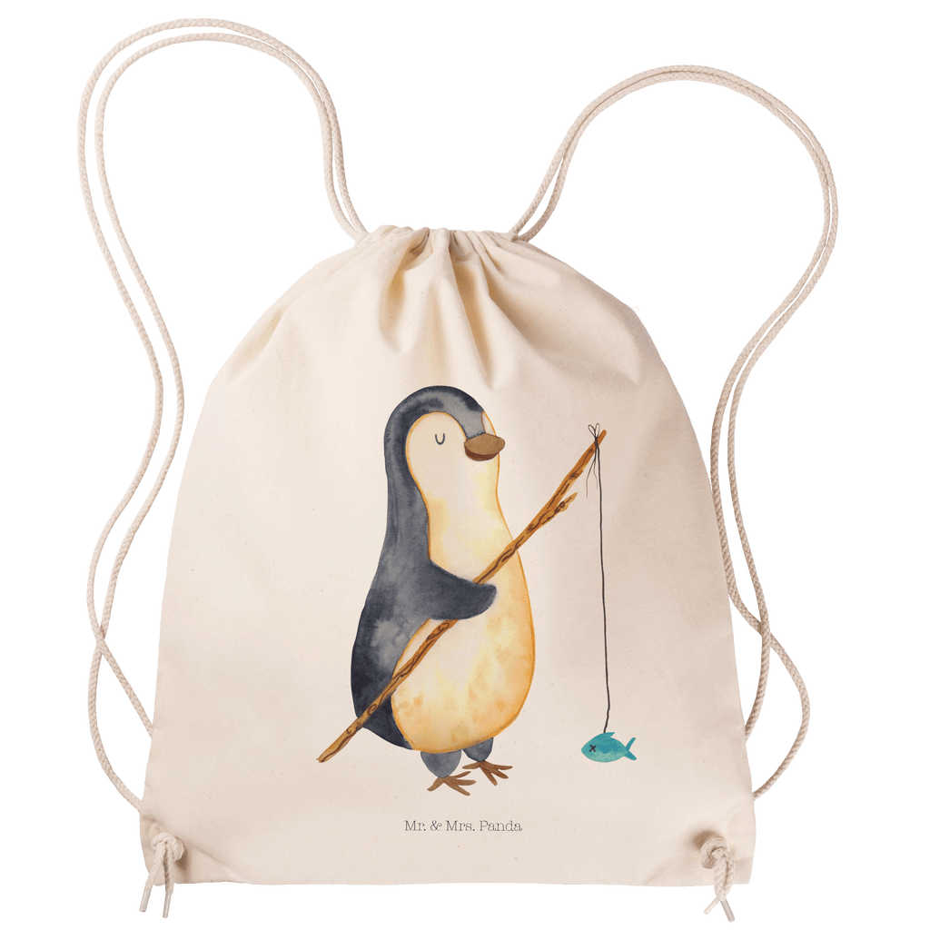 Sportbeutel Pinguin Angler Turnbeutel, Beutel, Sporttasche, Tasche, Stoffbeutel, Pinguin, Pinguine, Angeln, Angler, Tagträume, Hobby, Plan, Planer, Tagesplan, Neustart, Motivation, Geschenk, Freundinnen, Geschenkidee, Urlaub, Wochenende