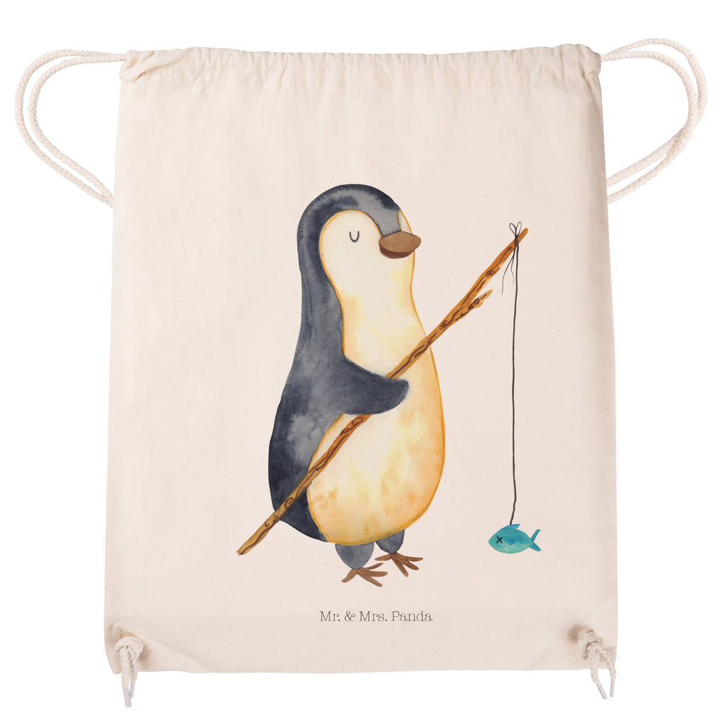 Sportbeutel Pinguin Angler Turnbeutel, Beutel, Sporttasche, Tasche, Stoffbeutel, Pinguin, Pinguine, Angeln, Angler, Tagträume, Hobby, Plan, Planer, Tagesplan, Neustart, Motivation, Geschenk, Freundinnen, Geschenkidee, Urlaub, Wochenende