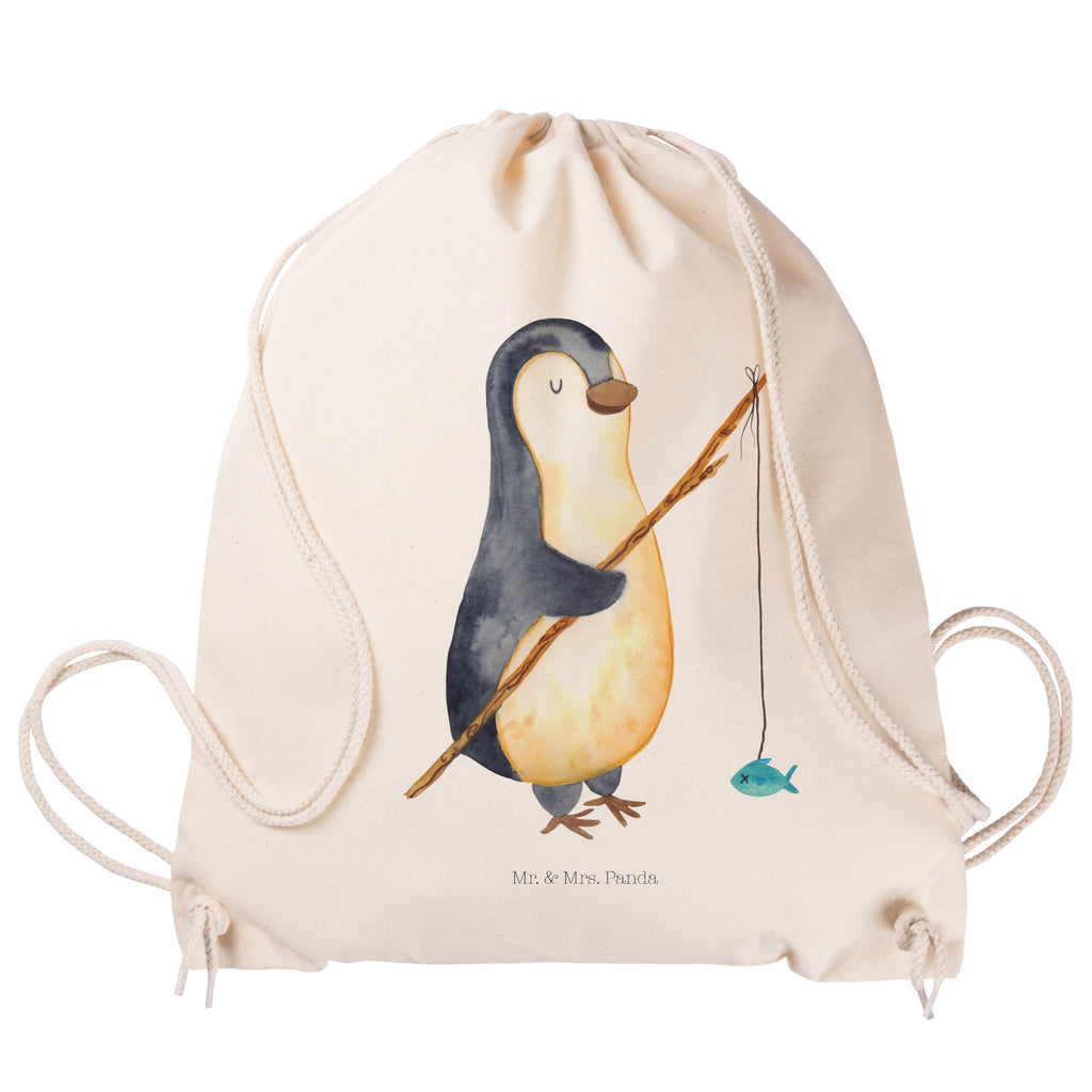 Sportbeutel Pinguin Angler Turnbeutel, Beutel, Sporttasche, Tasche, Stoffbeutel, Pinguin, Pinguine, Angeln, Angler, Tagträume, Hobby, Plan, Planer, Tagesplan, Neustart, Motivation, Geschenk, Freundinnen, Geschenkidee, Urlaub, Wochenende