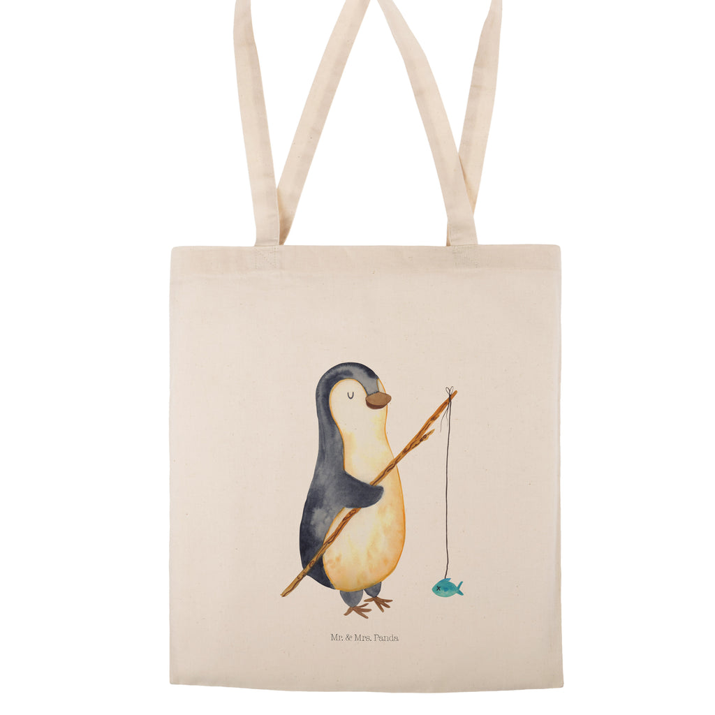 Tragetasche Pinguin Angler Beuteltasche, Beutel, Einkaufstasche, Jutebeutel, Stoffbeutel, Pinguin, Pinguine, Angeln, Angler, Tagträume, Hobby, Plan, Planer, Tagesplan, Neustart, Motivation, Geschenk, Freundinnen, Geschenkidee, Urlaub, Wochenende
