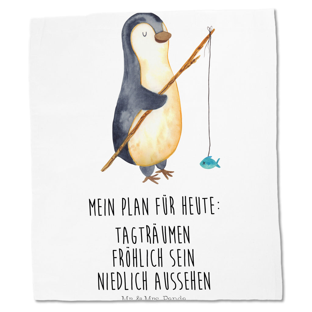Tragetasche Pinguin Angler Beuteltasche, Beutel, Einkaufstasche, Jutebeutel, Stoffbeutel, Pinguin, Pinguine, Angeln, Angler, Tagträume, Hobby, Plan, Planer, Tagesplan, Neustart, Motivation, Geschenk, Freundinnen, Geschenkidee, Urlaub, Wochenende