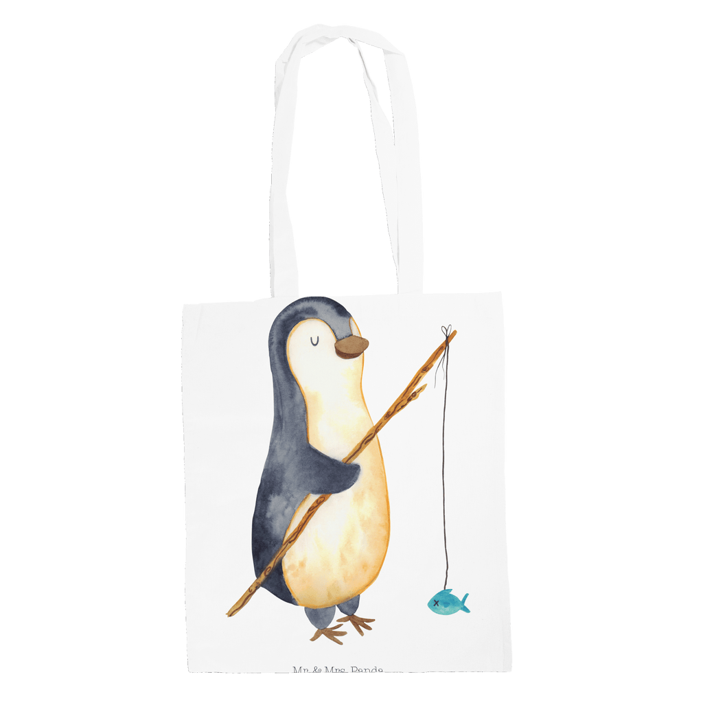 Tragetasche Pinguin Angler Beuteltasche, Beutel, Einkaufstasche, Jutebeutel, Stoffbeutel, Pinguin, Pinguine, Angeln, Angler, Tagträume, Hobby, Plan, Planer, Tagesplan, Neustart, Motivation, Geschenk, Freundinnen, Geschenkidee, Urlaub, Wochenende