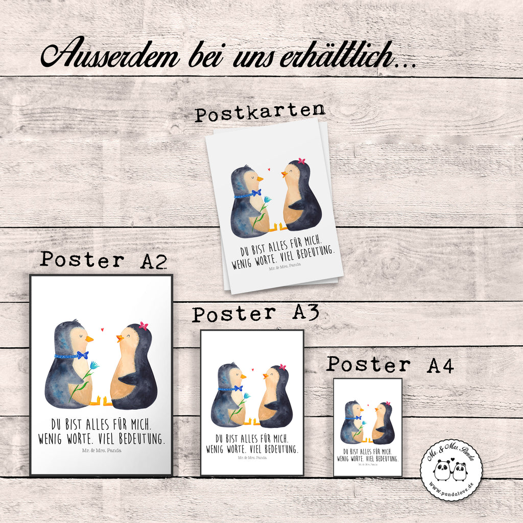 Poster Pinguin Pärchen Poster, Wandposter, Bild, Wanddeko, Küchenposter, Kinderposter, Wanddeko Bild, Raumdekoration, Wanddekoration, Handgemaltes Poster, Mr. & Mrs. Panda Poster, Designposter, Kunstdruck, Posterdruck, Pinguin, Pinguine, Liebe, Liebespaar, Liebesbeweis, Liebesgeschenk, Verlobung, Jahrestag, Hochzeitstag, Hochzeit, Hochzeitsgeschenk, große Liebe, Traumpaar