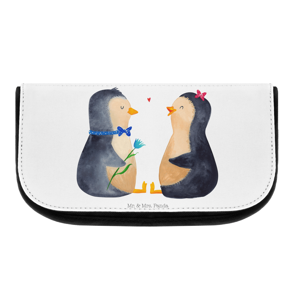 Kosmetiktasche Pinguin Pärchen Kosmetikbeutel, Kulturtasche, Kulturbeutel, Schminktasche, Make-Up Tasche, Pinguin, Pinguine, Liebe, Liebespaar, Liebesbeweis, Liebesgeschenk, Verlobung, Jahrestag, Hochzeitstag, Hochzeit, Hochzeitsgeschenk, große Liebe, Traumpaar